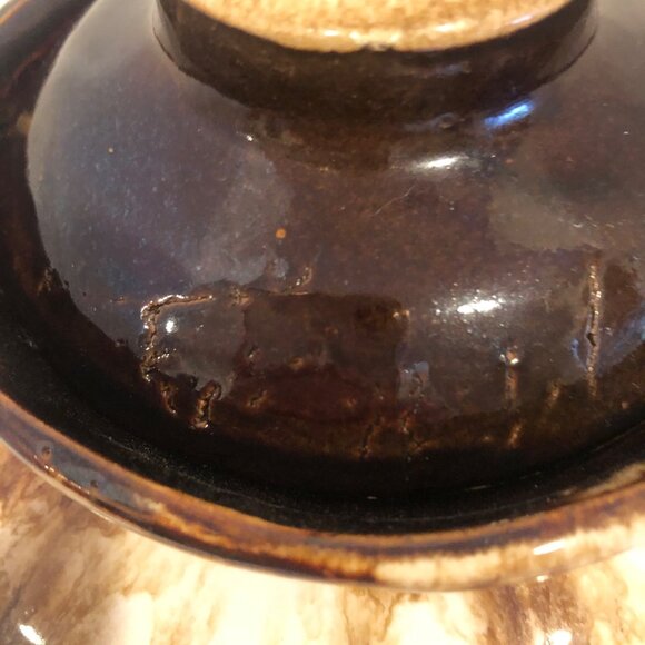 Primitive McCoy Beanpot in Drip Glazing with Handles USA - Picture 11 of 12
